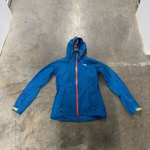 Blue Hooded Jacket with Red Accents the north face XS women full zip